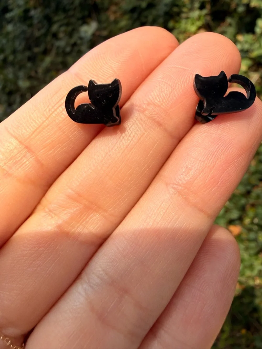 Black Cat Enamel Stud Earrings - Cute Cat Pet Jewelry